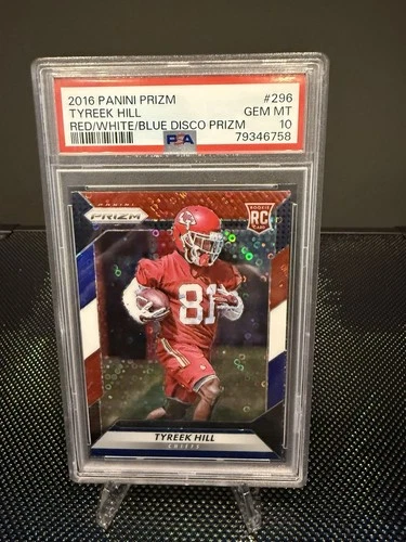 2016 Panini Prizm - Rookie Tyreek Hill #296 Red White & Blue Disco Prizm (RC)