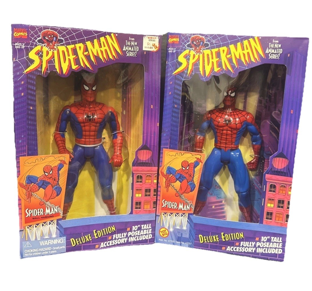 X2 TOYBIZ MARVEL COMICS SPIDER-MAN ANIMATED SERIES  10 INCH 1994 & 1996
