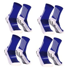 Soccer Grip Socks  Anti-Slip Performance Socks for Boys  Girls One Size Blue
