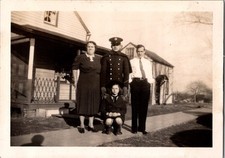 Vintage 1939 Original Snapshot Photograph Military Uniform Family Portrait