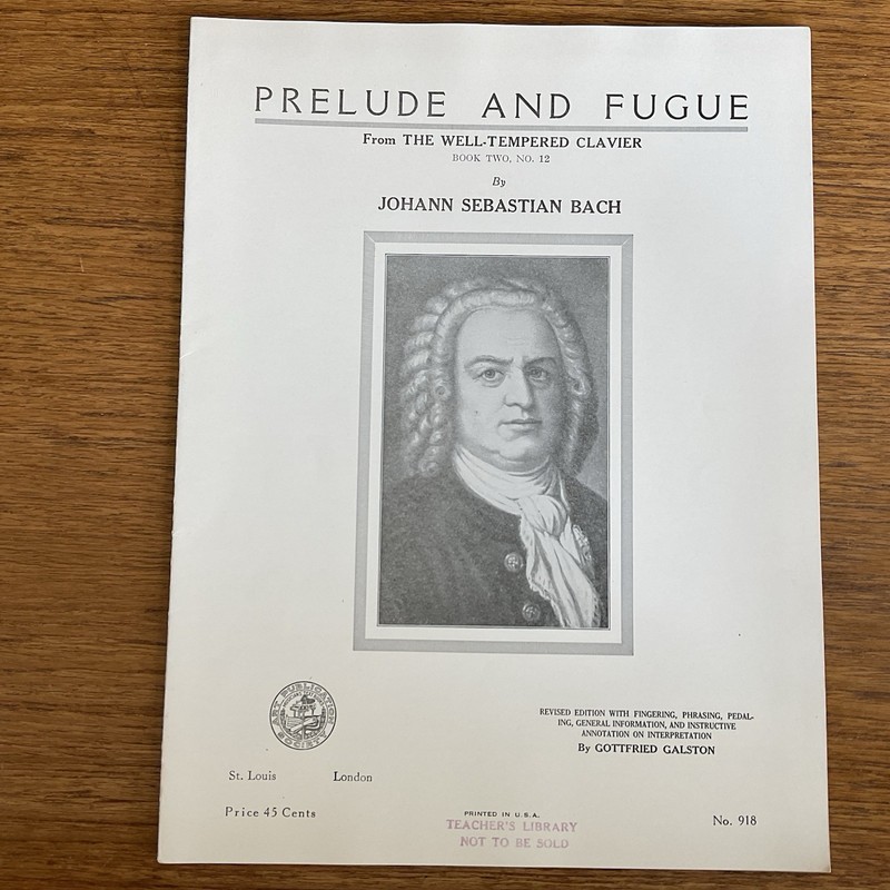 Prelude & Fugue~Clavier~Bach~Progressive 900 Series~#918~Art Publication Society