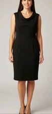Ann Taylor LOFT Black Sleeveless Sheath Dress Size 12 Zip Back Classic Work