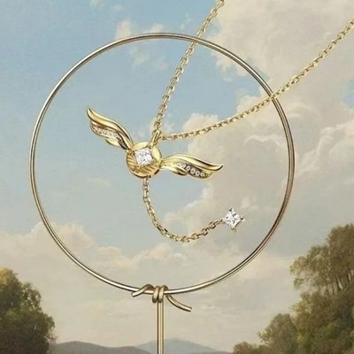 Harry Potter Golden Snitch Necklace Gold Wings Pendant Quidditch Chain HP Gift