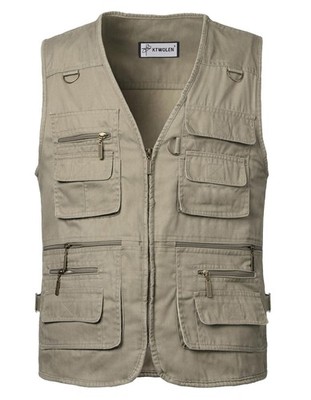 Herren Outdoor Weste mit MultiTaschened Anglerweste Jagd und Angler Camping W...