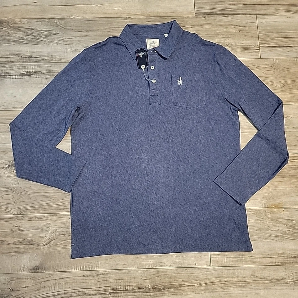 Johnnie-O Cutler Polo Shirt Youth 16 Oceanside Blue Hangin Out Long Sleeve NEW - Image 2 of 4