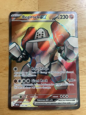 Regirock Ex Full Art 214/182 English DRI Pre-release Event Pull | eBay