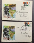 Great Britain 1969 Gandhi 1st day Covers. Hawkhurst, Kent. Nottingham
