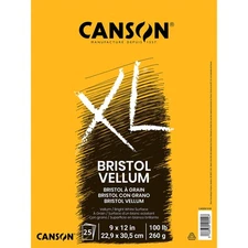 XL BRISTOL PAD VELLUM FOLD 9X12IN CANSON 25 SHEETS