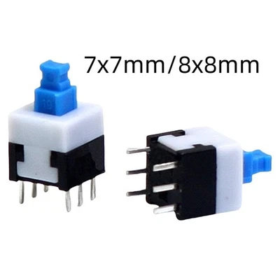 MARKENLOS Mikro Schalter Taster Rastend Momentan 6-Polig Druckschalter On/Off 7x7mm/8x8mm