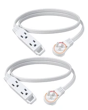 DEWENWILS 3FT 360° Rotating Flat Plug Extension Cord/Wire,3 Prong Grounded Wire