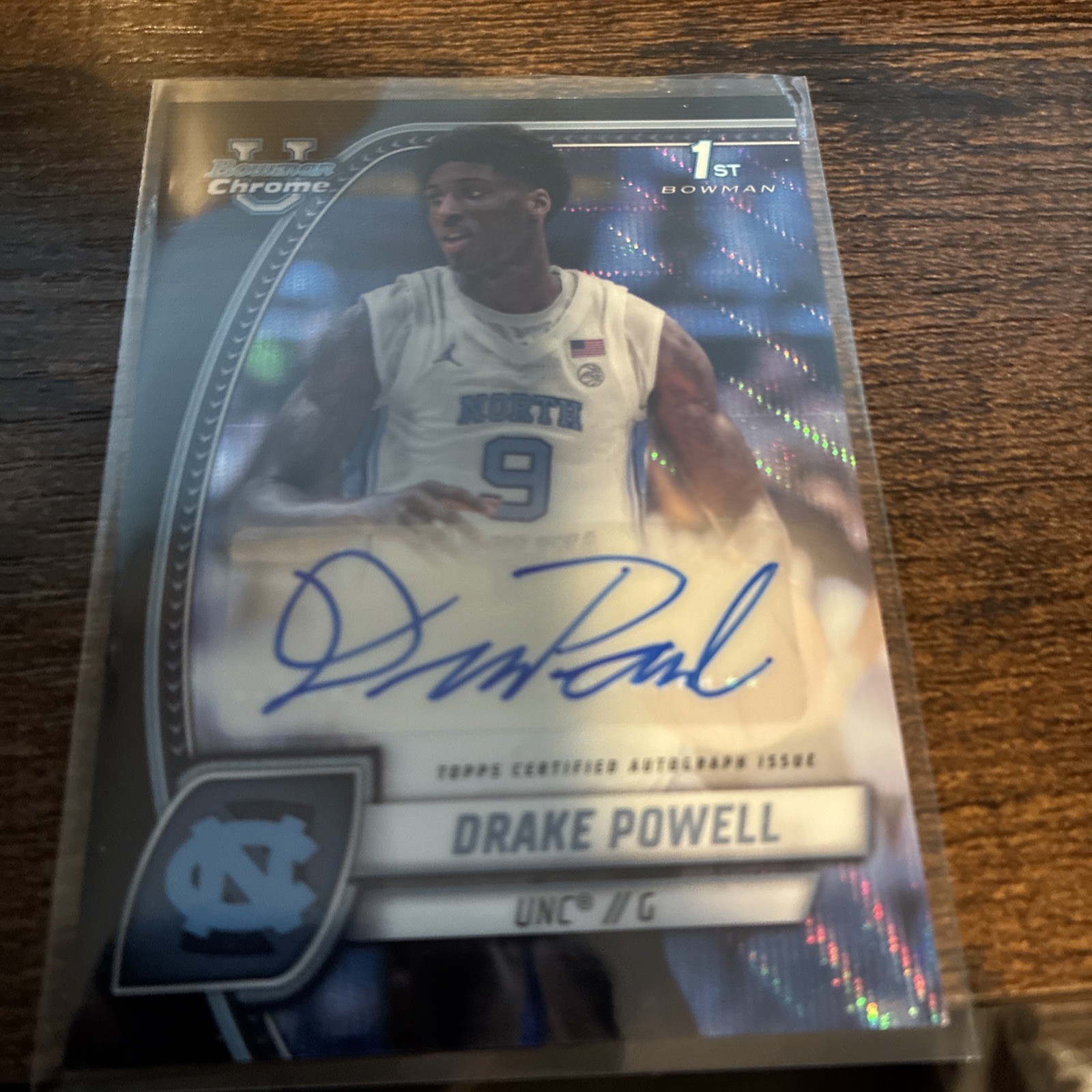 2024-25 Bowman University Chrome Drake Powell #69 Black Wave 1st Bowman Auto