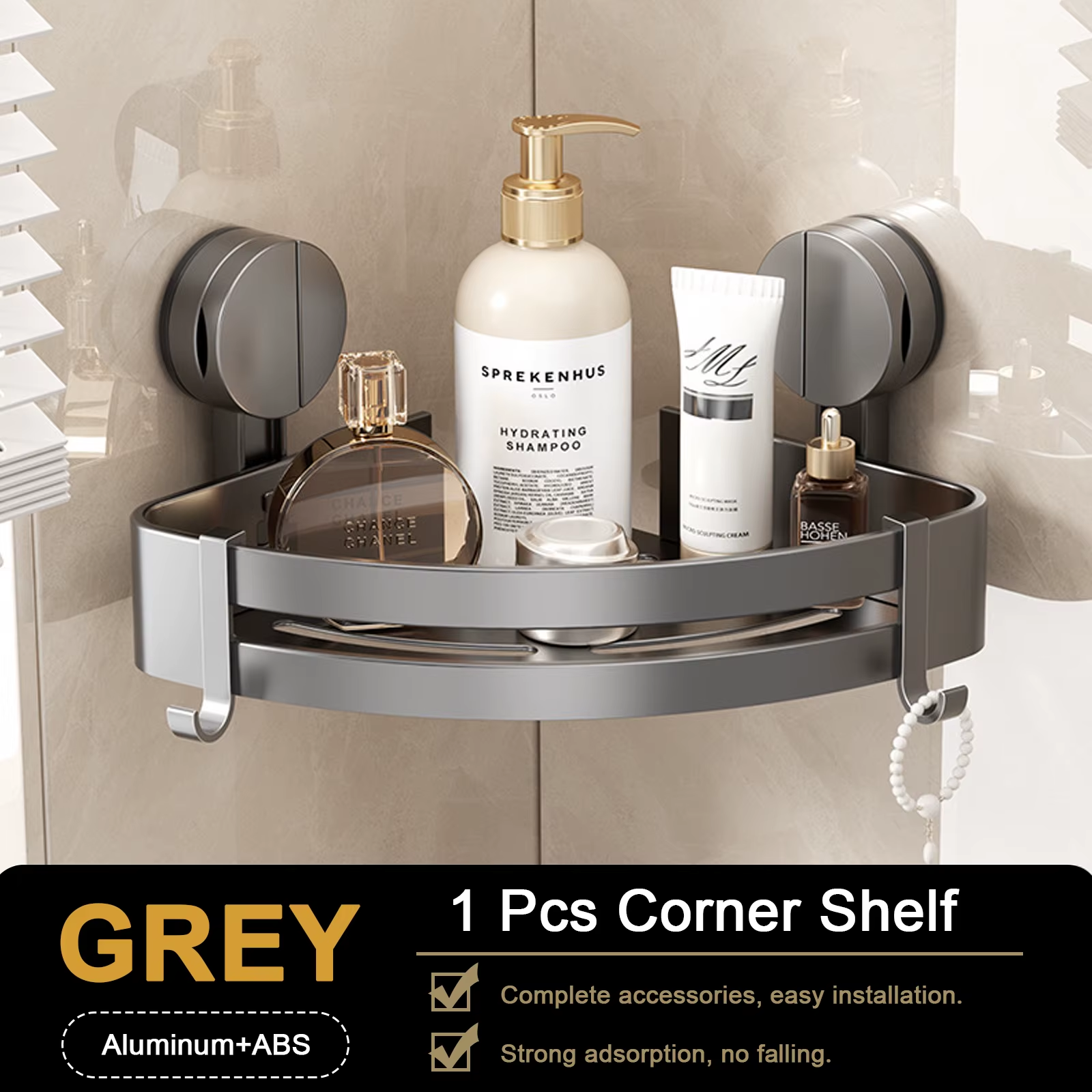 Bathroom Shelf for Shower Wall Mounted Shampoo Bottle Orangizer Shower Corner Ra