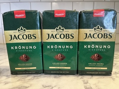 Jacobs Krönung Signature Kaffee Gemahlen 500g 100% Arabica Volles Aroma 3 Bags