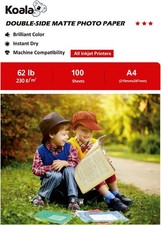 KOALA Double Sided Matte Inkjet Photo Paper A4, 230gsm, 100 Sheets for Inkjet P