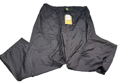 Cabela's Packable Nylon Pants Mens 3XLT Black Waterproof Wicking Outdoor NWT