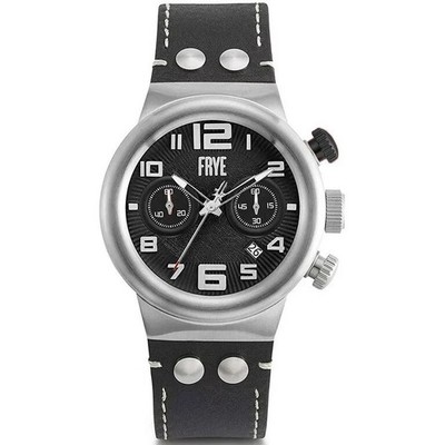 Frye Chronograph Black Dial Leather Band Men's Watch - 245689CST