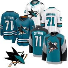 NWT Men Sharks Macklin #71 Celebrini  Teal/White/Alternate Teal Stitched Jersey