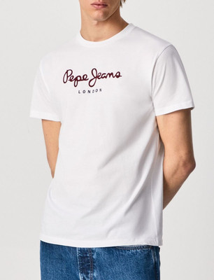 Pepe Jeans Eggo N Retro Logo T-Shirt weiß