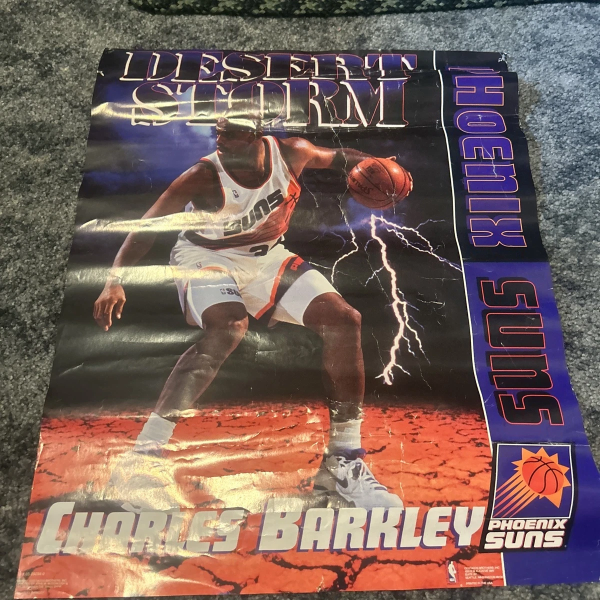 Charles Barkley Basketball Phoenix Suns Vintage Sports Posters for