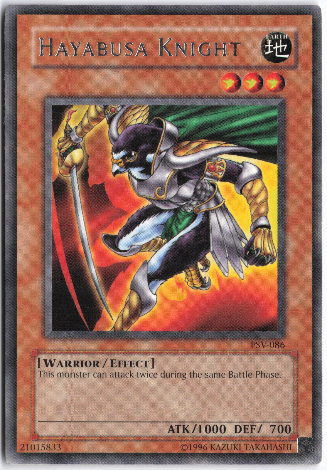 Hayabusa Knight PSV-086 YuGiOh Pharaoh's Servant trading card — raw and PSA graded price guide