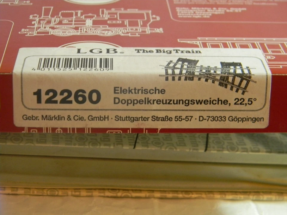 LGB 12260 G Traversée de jonction double électrique 375mm R2 22.5 degrés-G-1/22 - Photo 4/4