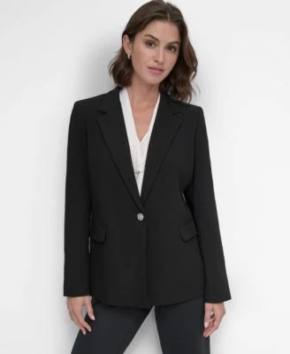 DKNY Womens Chain Belted One-Butto Black 8 755403061096 8 RT $159.0 #2