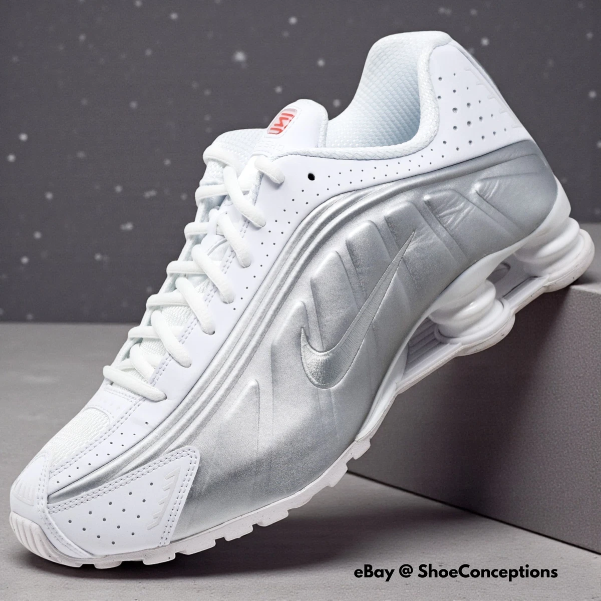 Nike Shox R4 White Metallic | eBay