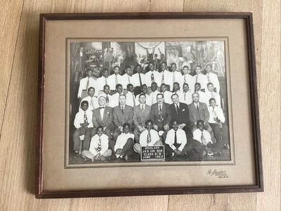 Vintage Framed Harlem NYC Class Photo 1953 Black African American Mural 18  X 15