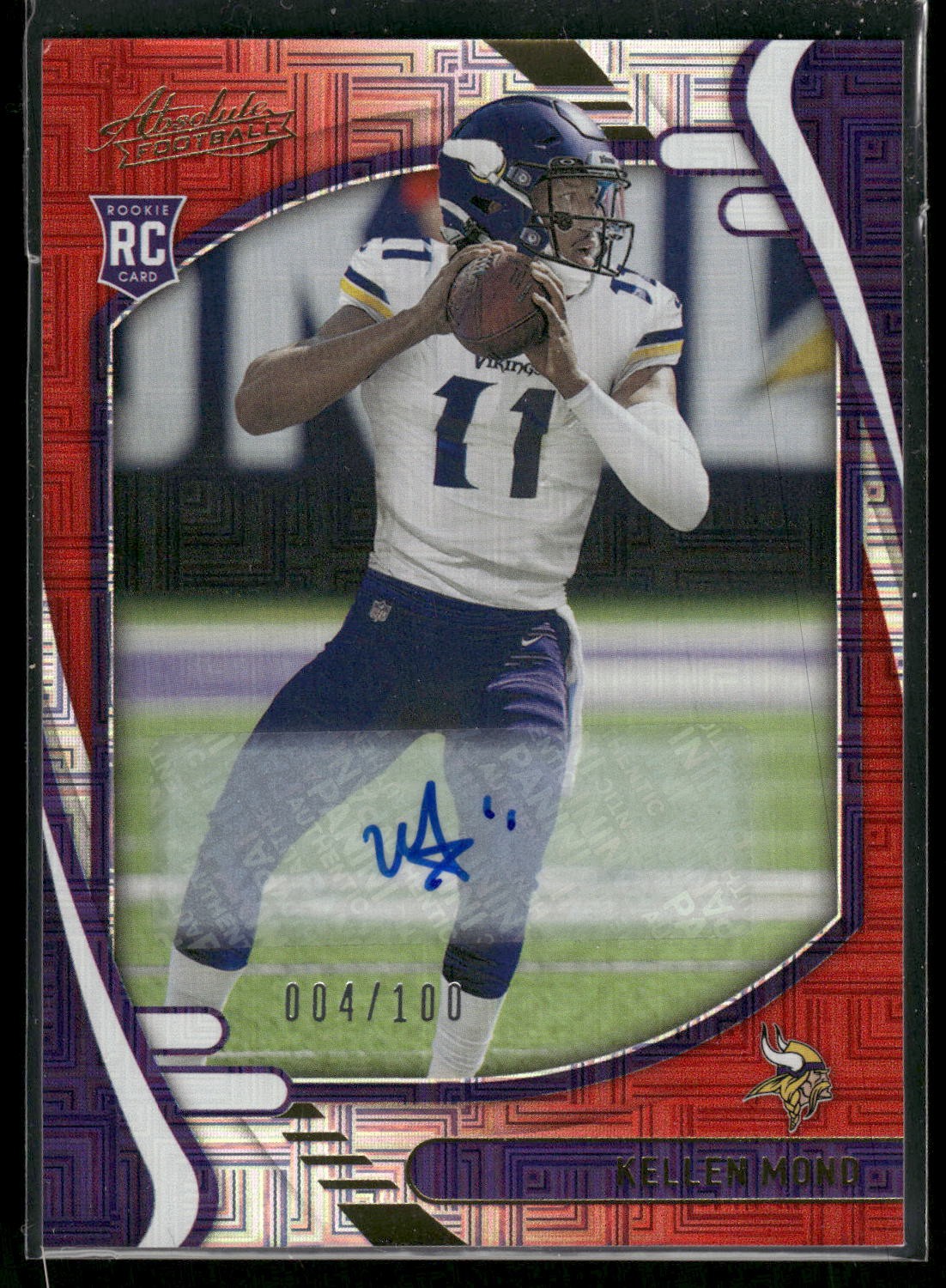#122 Kellen Mond 2021 Panini Absolute - Signature Rookies Spectrum Red #/100