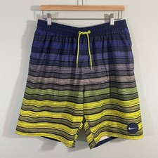 Nike Boy's Multicolor Neon Striped Swim Trunk with lining Size XL