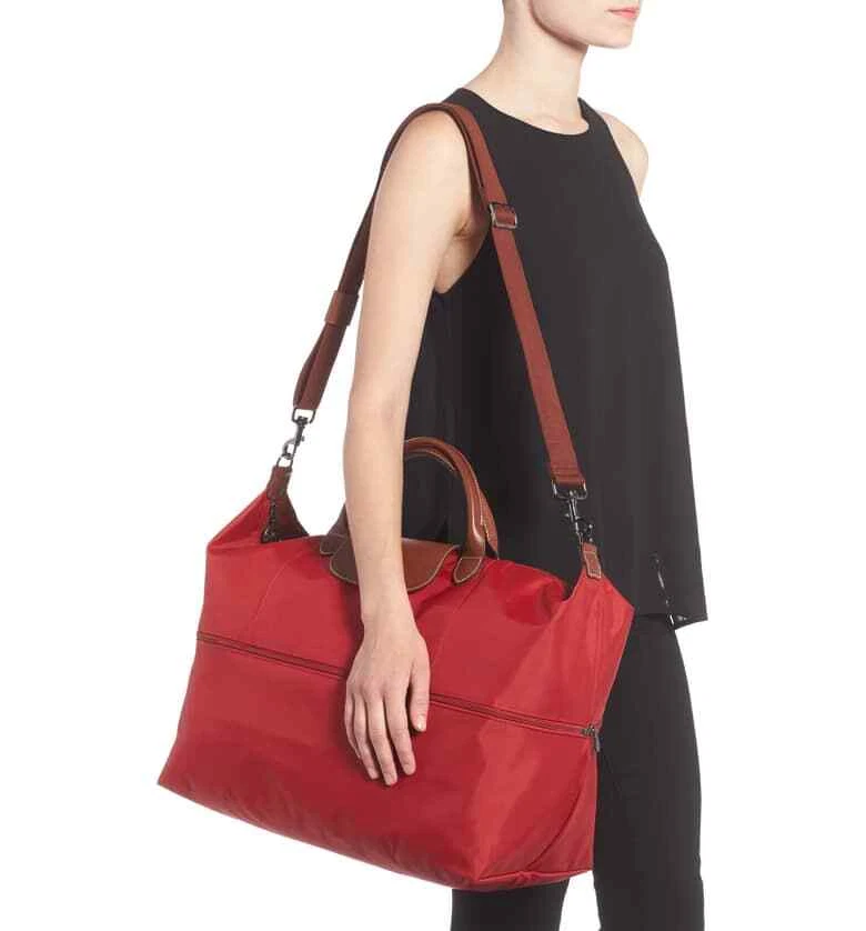 Longchamp Le Pliage Expandable Travel Bag in Red