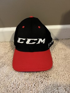 CCM Jetspeed Hat Cap Hockey Skates Sticks Black Red SnapBack One Size Nice