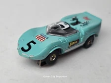 Vintage Aurora T-Jet Chaparral No. 1377 Turquoise Solid Rivet HO Scale Slot Car