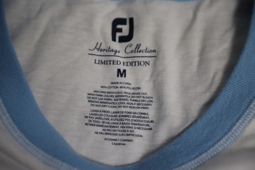 Camisa Polo FootJoy Para Hombres M Azul Golf Rendimiento Exterior Manga Corta Atlética - Imagen 5 de 7