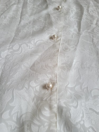 Camicia da notte vintage Victoria's Secret etichetta oro bianca seta taglia M/L - Foto 7 di 14