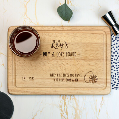 Personalisiertes Rum & Cola Schneidebrett Geburtstag Valentinstag Geschenk Est Limette Eis