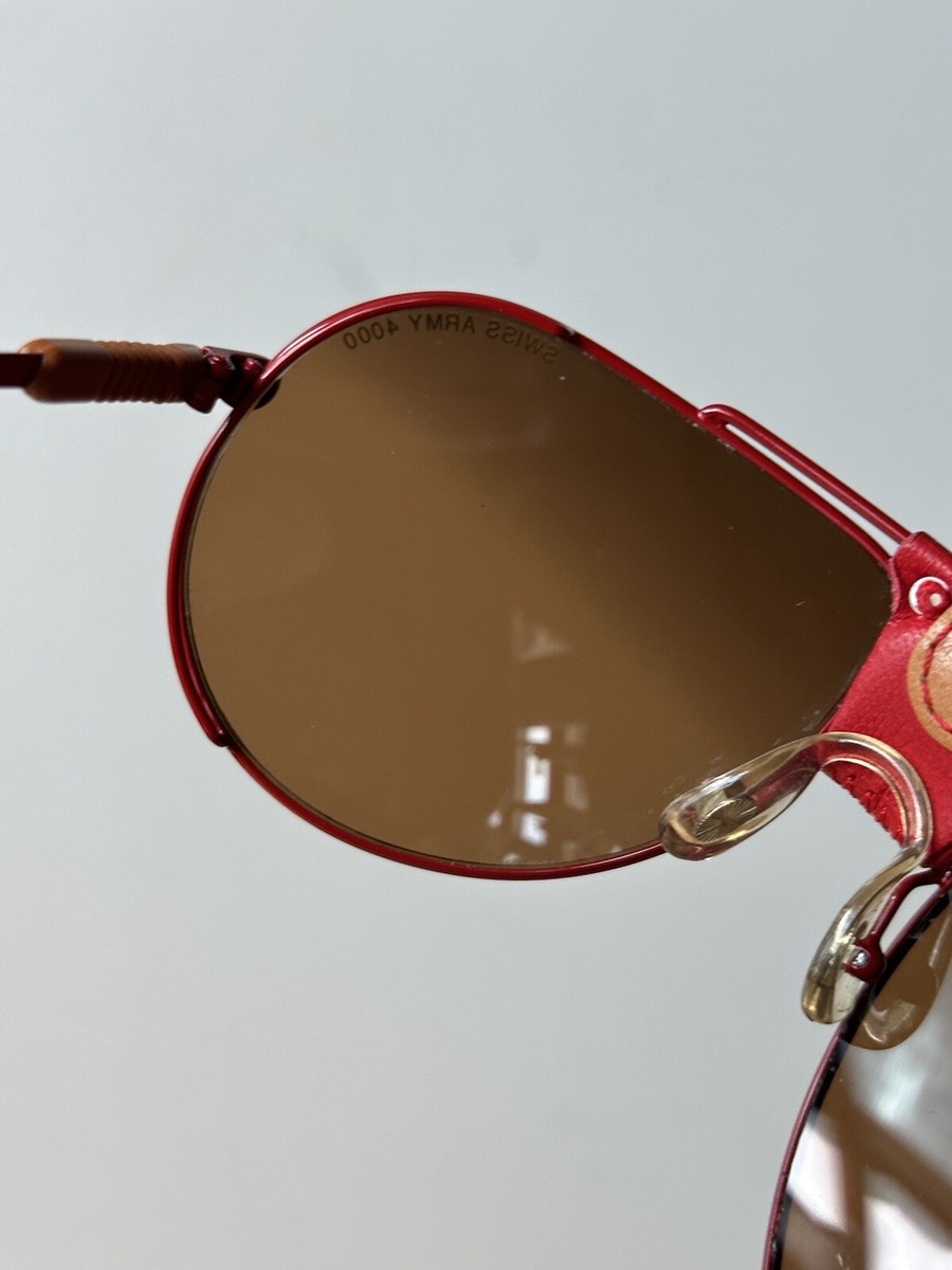 Vintage Swiss Army Sunglasses Aviator 4000 Men - Red W