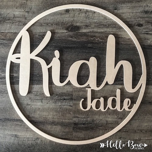 WOODEN RING / HOOP - Personalised Name sign - 60cm wide, partys & events decor - Picture 7 of 12