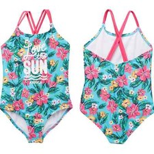 Nautica Swimsuit Toddler Girls Size 2T One Piece Floral UPF 50+ Tropical NWT