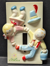 Vintage Jack Jill Light Switch Plate Cover Stahlwood Made in Hong Kong 5.5x4"