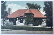 C 1909 PC IVY COVERED NICHOLS MEMORIAL LIBRARY KINGSTON NH BAKIE BROS EXC