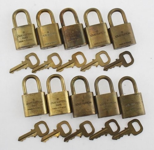 Louis Vuitton Lock & Key for Bags Brass Gold set of 10 Number Random PadLock 10 - Picture 2 of 9
