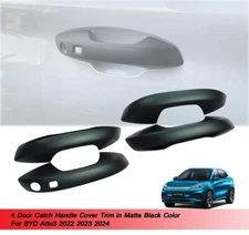 Matte Black 4 Door Catch Handle Cover Trim Fit BYD Atto3 2022 2023 2024 