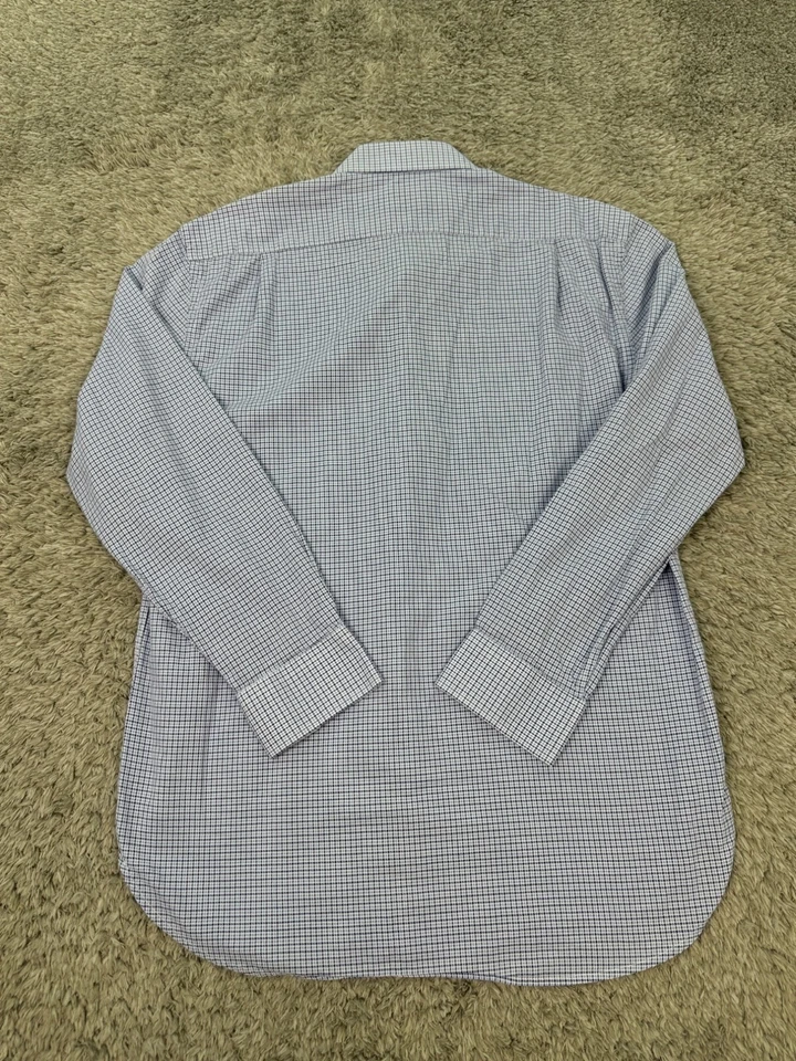 Camisa XMI Platino Para Hombres 16.5 34/35 Azul Pata de Gallo Barril Puño Vestido Abotonado Foto 2 de 4