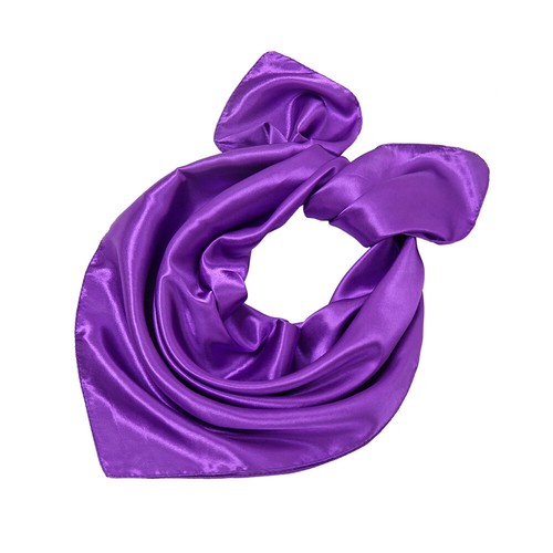 60*60cm Womens Candy Colors Solid Silk Satin Kerchief Small Square Neck Scarves - Bild 45 von 45