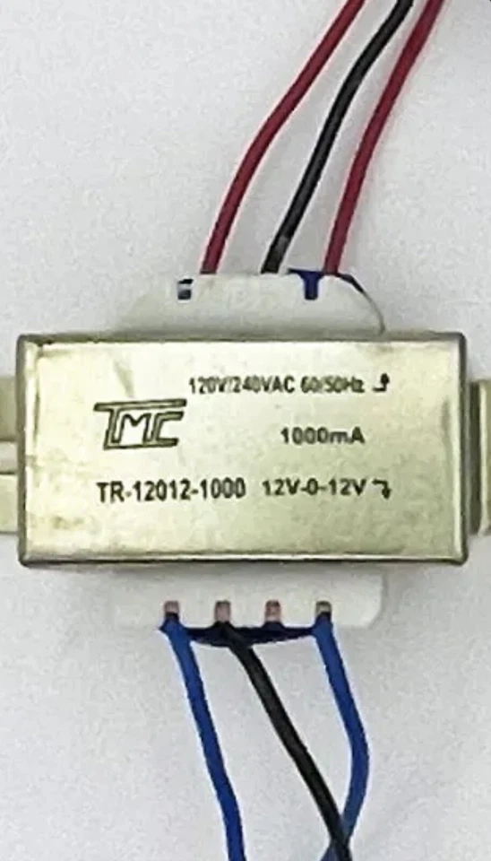 Transformer Center Tap 110/220VAC to 24V AC  12V-0-12V AC, 1000mA (1A), TMC USA - Image 2 of 4