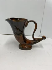 Famous Grouse Scotch Whisky  Ceramic Pitcher 8" Pub Jug Viking Horn
