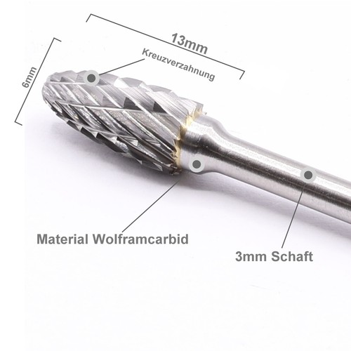 5x VHM Schaftfräser 6mm Frässtifte Fräser Gravur für Dremel Proxxon Zubehör - Bild 2 von 6