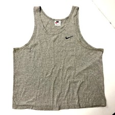 Vtg 90's Nike USA Made HEATHER Gray Tank Top ATHLETIC Workout MUSCLE Shirt XL