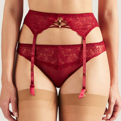 AUBADE PORTE JARRETELLE LA BELLE ETOILE TAILLE XL COULEUR GARANCE REF PH50